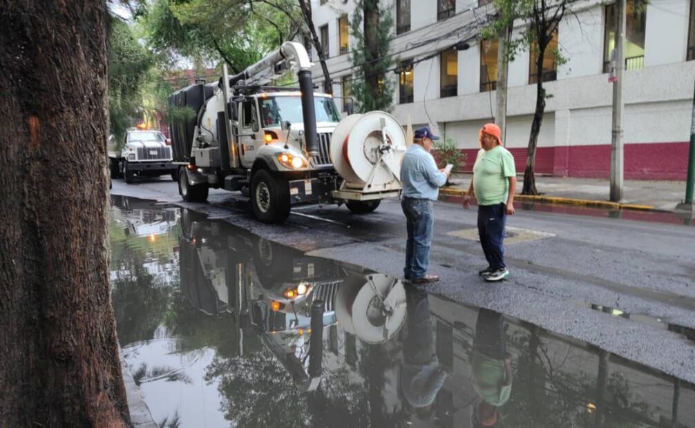 Encharcamientos en Alcaldía Cuauhtémoc (12/06/2025). Foto: Especial