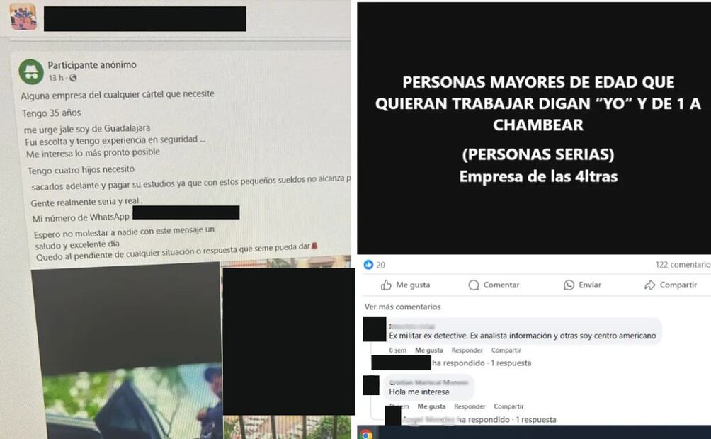 En grupos de Facebook personas buscan directamente a organizaciones criminales. Foto: Especial.